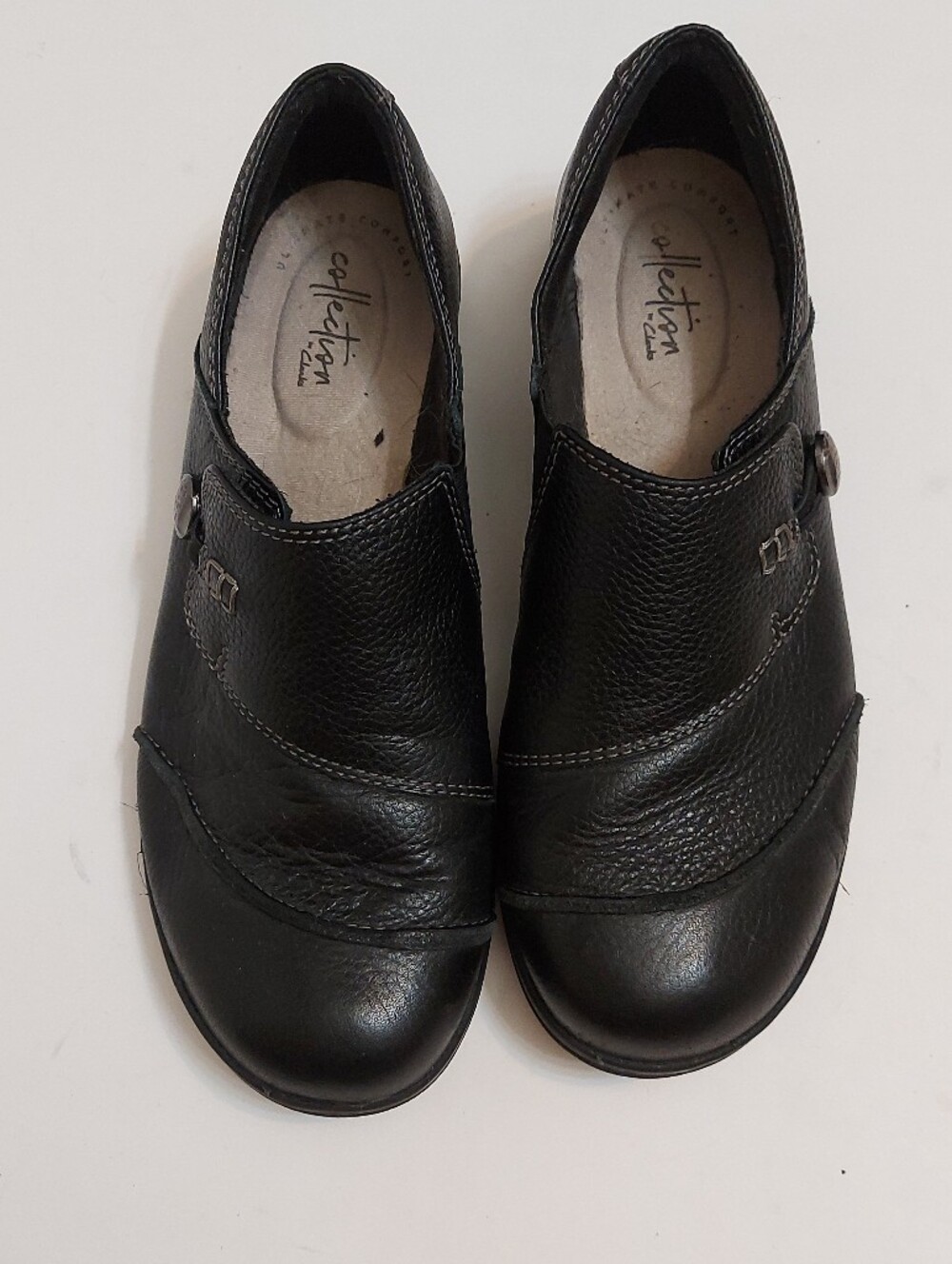 Clarks Kids Black Slip-On Dress Shoes